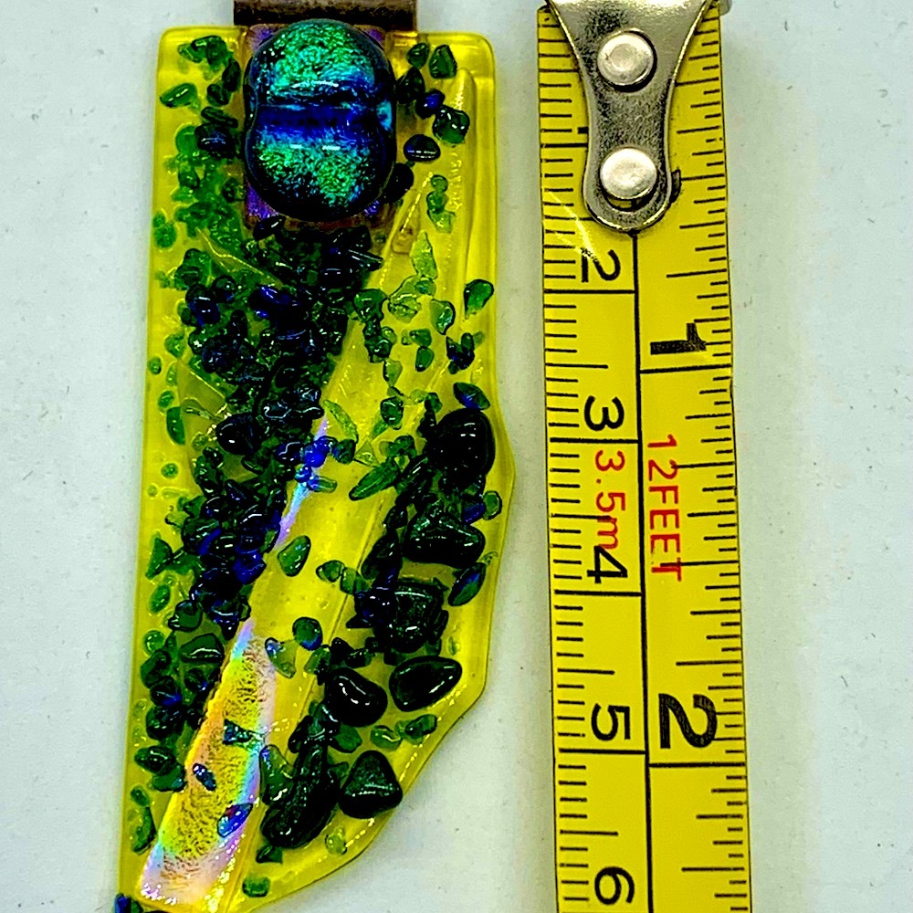 Sterling Silver ARTISAN Pendant DICHROIC Glass Cabochon Bead